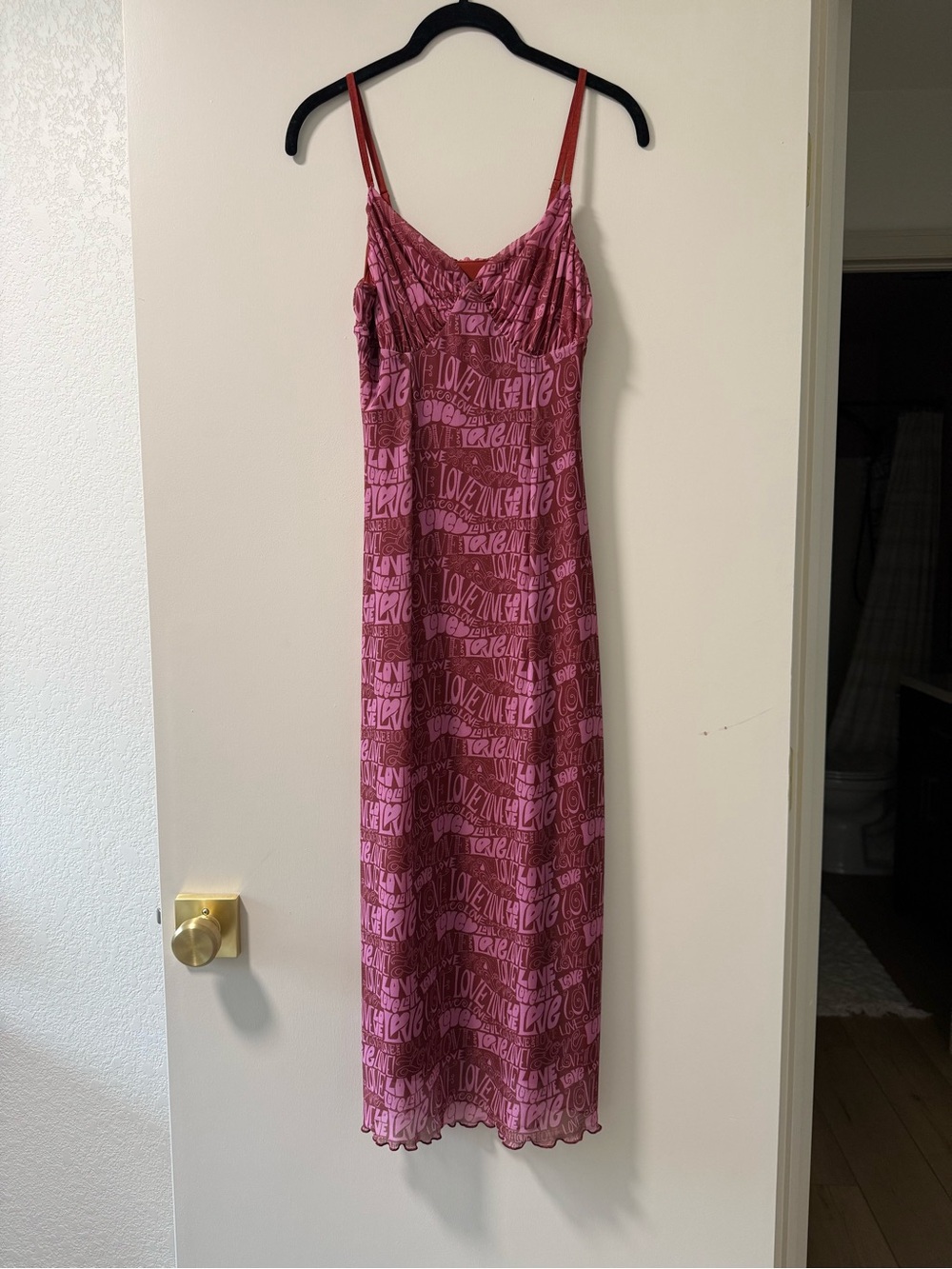 Urban Outfitters Pink Script Maxi Dress
